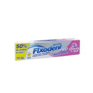 FIXODENT PRO COMPLETE SOIN CONFORT CREME ADHESIVE FIXATION FORTE GRAND FORMAT TUBE DE 70,5 G