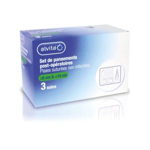 Alvita Set Pour Plaie Post-Operatoires Suture Non Infectee 5 A 10Cm 3Soins Avec Coupe Fil Pansement 3
