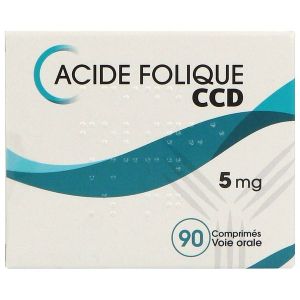 ACIDE FOLIQUE CCD Comprimé 5 mg, boîte 90