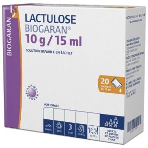 Lactulose Biogaran 10 G/15 Ml Solution Buvable 15 Ml En Sachets B/20