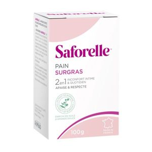SAFORELLE PAIN DE TOILETTE Pain de toilette surgras à l'extrait de bardane, corps et usage intime, pain 100 g