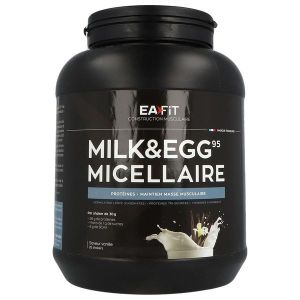 MILK & EGG 95 MICELLAIRE Poudre, préparation hyperprotidique pour boisson avec édulcorants saveur vanille, pot 750 g