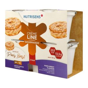 NUTRISENS CREMELINE GOURMANDE HP HC 2 KCAL Denrée alimentaire destinée à des fins médicales spéciales, saveur Paris Brest, 125 g x 4