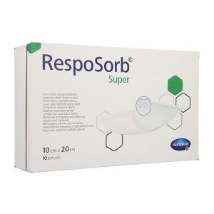 RESPOSORB SUPER Pansement hydrocellulaire superabsorbant, stérile, 10 cm x 20 cm (ref. 685021), bt 10