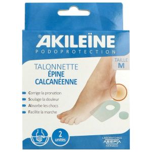 AKILEINE PODOPROTECTION TALONNETTE Talonnette viscoélastique antichoc pour épine calcanéenne, médium, pointures 39 - 41 (ref. 452), paire
