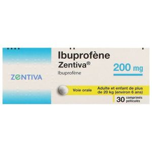 IBUPROFENE ZENTIVA Comprimé pelliculé 200 mg, boîte 30