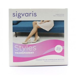 Sigvaris Style Transparent Classe 2 Chaussette Femme - Long Bleu Nuit 2