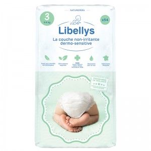 Libellys - Colis de 3 paquets de 54 Couches non-irritantes Dermo-Sensitives - T3 (4-9kg)