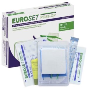 EUROSET POST - OP SET PANSEMENT POST - OP Set de nettoyage et de recouvrement pour petite plaie suturée, non infectée, bt 3