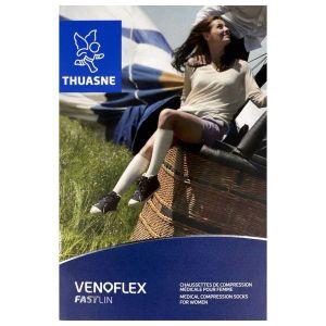 Venoflex Fast Lin Femme Classe 2 Chaussettes Lignes Naturel T1 Long 2