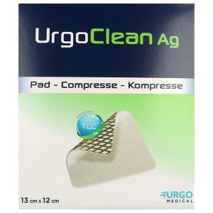URGOCLEAN AG Pansement avec fibres poly-absorbantes et matrice TLC-Ag, 13 cm x 12 cm, bt 16
