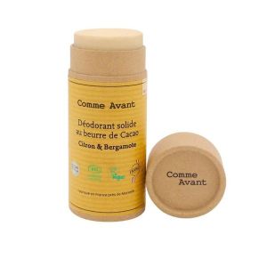 Comme Avant Déodorant solide au beurre de cacao citron et bergarmote BIO - stick kraft 50 g