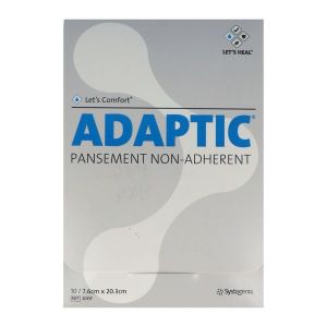 ADAPTIC Pansement gras non adhérent, réhydratant, hypoallergénique, stérile, 7,6 cm x 20,3 cm (ref. 2015), bt 10