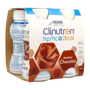 CLINUTREN BOISSON 2 KCAL Denrée alimentaire destinée à des fins médicales spéciales, saveur chocolat, 200 ml x 4