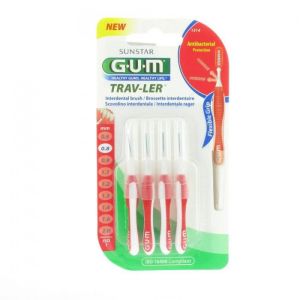 Gum brossettes 1314 trav-ler 4 brossettes de voyage 0.8mm