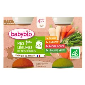 Babybio Mes 1ers légumes de nos régions BIO - 4 mois - 4 x 130 g