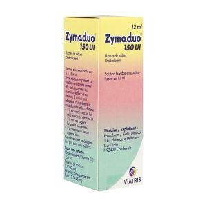 ZYMADUO Solution buvable 150 UI, flacon 12 ml avec bouchon compte-gouttes