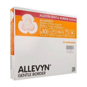 ALLEVYN GENTLE BORDER MULTISITE Pansement hydrocellulaire à bords adhésifs, stérile, bt 10