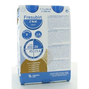 FRESUBIN 2 KCAL DRINK (BOUTEILLE 200 ML) CAPPUCCINO X 4 UNITES