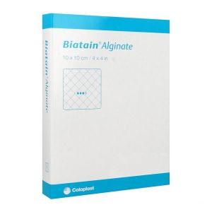 Biatain® Alginate - Boîte de 10 pansements à base d'alginate et CMC - 10 x 10 cm Référence: 037102