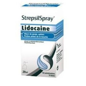 Strepsilspray (A La Lidocaine) Collutoire 1 Flacon(S) Pulverisateur(S) En Verre Avec Pompe(S) Doseuse(S) De 20 Ml