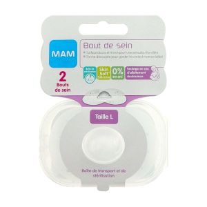 MAM BOUT DE SEIN Bout de sein en silicone, large, diamètre 23 mm (ref. 132549), bt 2