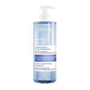 Vichy Dercos Shampooing Mineral Doux Fluide Fl Pompe 400 Ml 1