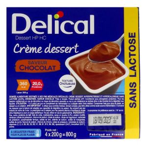 Delical Creme Dessert Hp Hc Chocolat Sans Lactose - Nouvelle Formule Pot 200 G 4