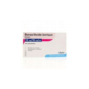 Borax/Acide Borique Mylan 12 Mg/18 Mg/Ml Solution Pour Lavage Ophtalmique 5 Ml En Recipient Unidose B/20