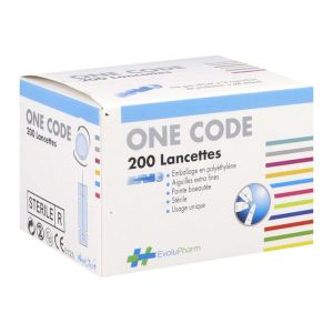 ONE CODE 4237 NEW TEST Lancette stérile, à usage unique, bt 200