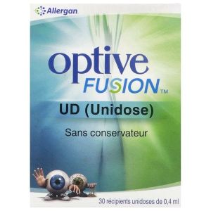 OPTIVE FUSION UD Solution ophtalmique lubrifiante pour instillation oculaire, unidose, bt 30