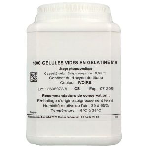 LGA Gélule vide opaque, ivoire, n° 0, contenance 0,68 ml, bt 1000