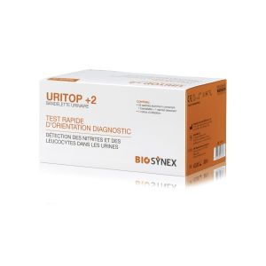 BIOSYNEX URITOP +2 Autotest, bandelette réactive, 2 paramètres, bt 25