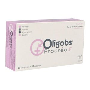 OLIGOBS PROCREA F Gélule + capsule, complément alimentaire préconceptionnel, bt 60 (30 + 30)