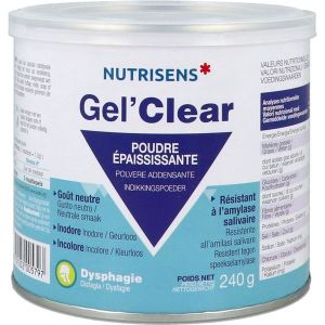 NUTRISENS GEL' CLEAR POUDRE EPAISSISSANTE Denrée alimentaire destinée à des fins médicales spéciales, bt 240 g