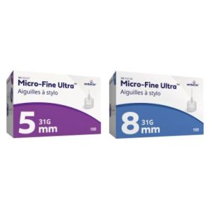 MICRO - FINE ULTRA Aiguille pour stylo injecteur, stérile, G31, 8 mm (ref. 325108), bt 100