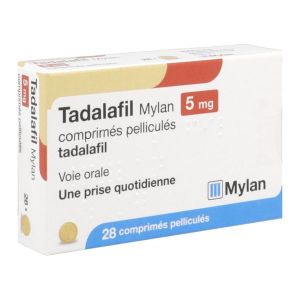 MYLAN TADALAFIL 5 MG BOITE DE 28 COMPRIMES