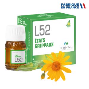 L52 Solution Buvable En Gouttes 1 Flacon En Verre Jaune De 30 Ml Muni D'Un Compte-Gouttes