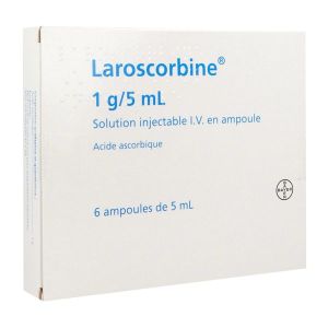 LAROSCORBINE Solution injectable 1 g/5 ml, boîte 6 ampoules 5 ml