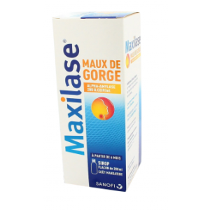 Maxilase Maux De Gorge Alpha-Amylase 200 U.Ceip/Ml Sirop 1 Flacon(S) En Verre Jaune(Brun) De 200 Ml