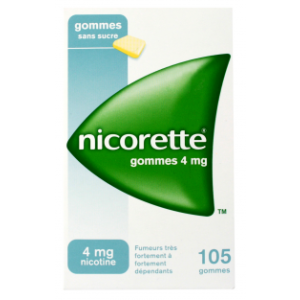 Nicorette 4 Mg Sans Sucre (Nicotine) Gommes A Macher Medicamenteuses Edulcorees Au Sorbitol B/105