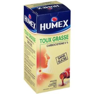 Humex 5 % Adultes Expectorant Sans Sucre Solution Buvable Edulcoree A La Saccharine Sodique 1 Flacon(S) De 250 Ml En Verre Jaune(Brun) Avec Cuillere-M