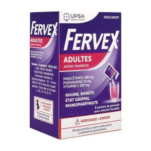 Fervex Adultes Framboise Granules Pour Solution Buvable En Sachet B/8
