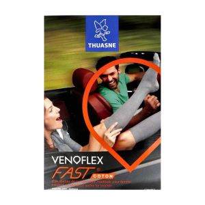 Venoflex Fast Coton 2 Femme Chausette Gris Chine Long T2 2
