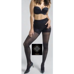SMARTLEG 2 COLLECTION L'ESPRIT COUTURE ORIGAMI Collant médical de compression transparent avec motif, classe 2, femme, long, taille 4, paire