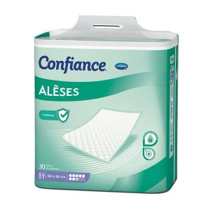 CONFIANCE ALESE 8G Alèse absorbante, intraversable à usage unique, sans latex, sac 30