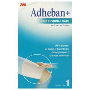 ADHEBAN PLUS Bande de contention adhésive, élastique, hypoallergénique, sans latex, 10 cm x 2,5 m (ref. 2987D), unité