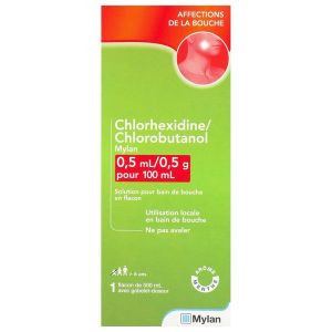 Chlorhexidine/Chlorobutanol Mylan 0,5 Ml/0,5 G Pour 100 Ml Solution Pour Bain De Bouche En Flacon B/500
