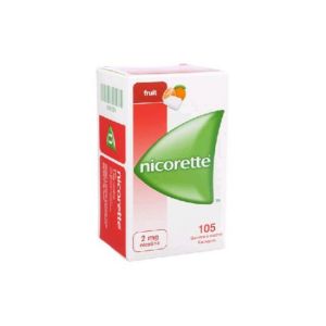 Nicorette Fruits 2 Mg Sans Sucre (Nicotine) Gommes A Macher Medicamenteuses Edulcorees Au Xylitol Et A L'Acesulfame Potassique B/105