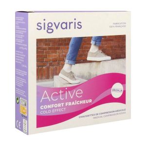 Sigvaris Active Confort Frais Classe 2 Chaussette Ecru Medium Long 2